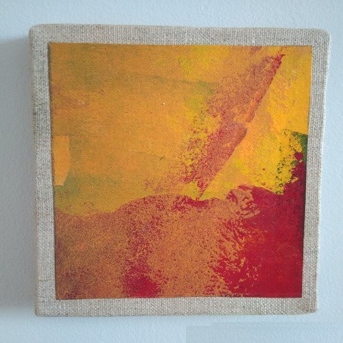 Mini cadre décoratif - peinture abstraite - collage - m111