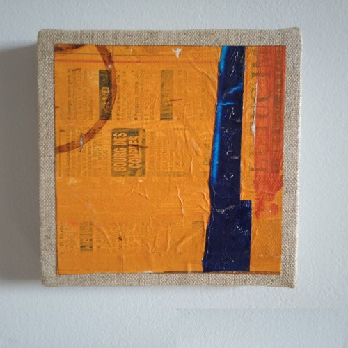 Mini cadre décoratif - peinture abstraite - collage - m131