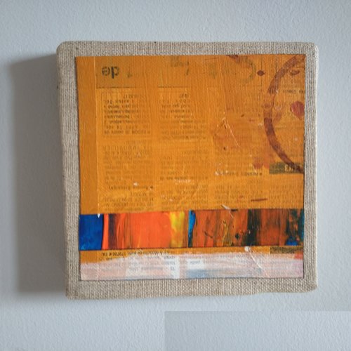 Mini cadre décoratif - peinture abstraite - collage - m133