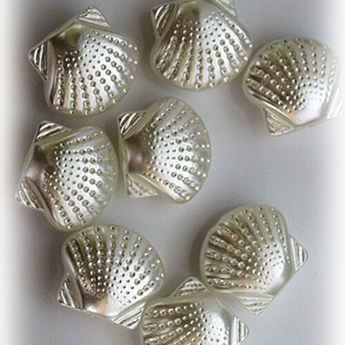 Lot de 10 perles coquillage nacrées 