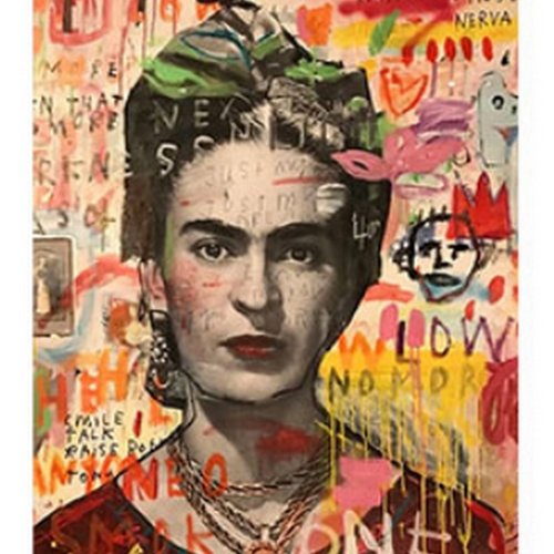 Transfert d'image au fer à repasser street art frida kahlo