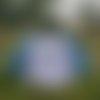Vendu -reserve a.charlotte boléro, chauffe-épaule, tricoté main de divers points, dans une laine bleu jean