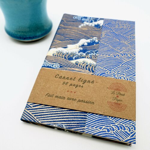 Carnet vierge en papier japonais, journal intime sakura noir et or, cahier  washi noël pour elle, carnet voyage japon asie - Un grand marché