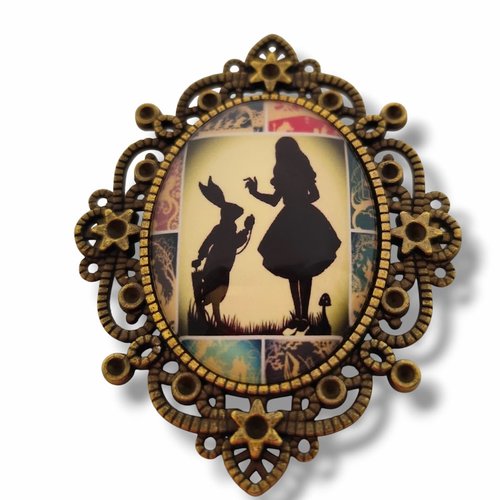 Broche alice pays des merveilles halloween rockabilly pin up gothique