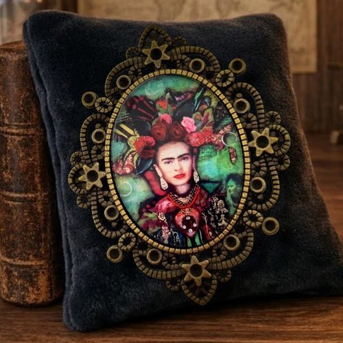 Broche inspiration frida kahlo - inspiration folklore chic - cadeau pour artiste bohème.