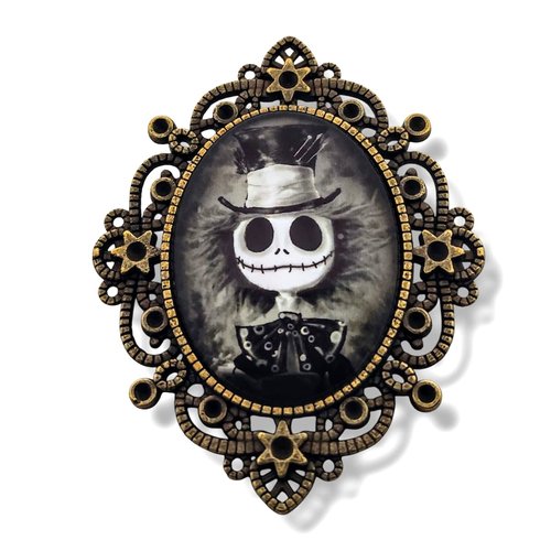 Relique poétique jack skellington- broche gothique victorien - univers tim burton.