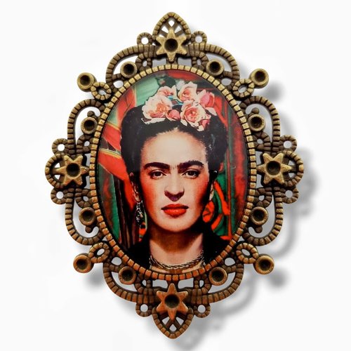 Broche icône féministe frida - hommage peintre mexicaine - cadeau bohème et engagé.