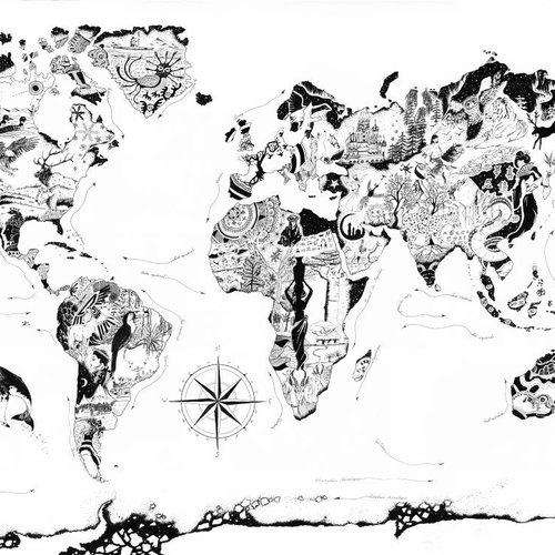 Carte du monde - terres