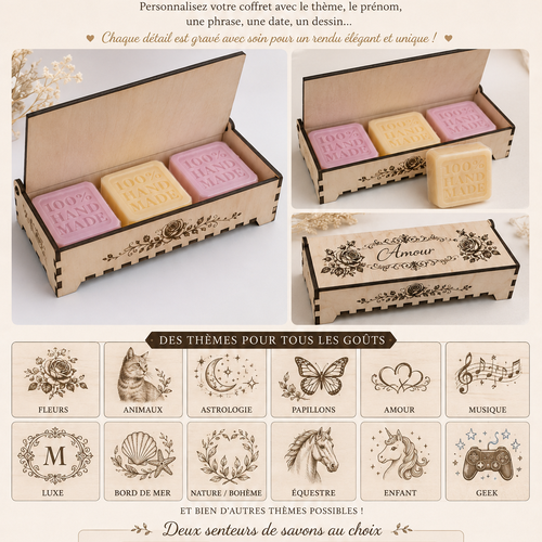 Coffret cadeau bois gravée