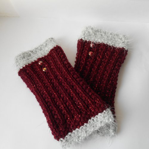 Mitaines en laine tricotées main