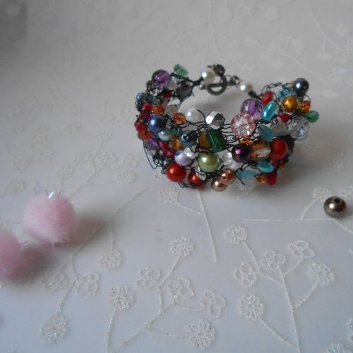 Bracelet unique de perles multicolores