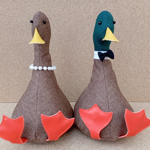Arrêt de porte/serre-livres le cool canard couple de colverts, remplissage facile soi-même