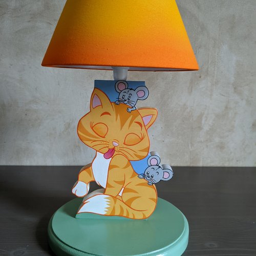 Lampe de chevet enfant "chat et souris"