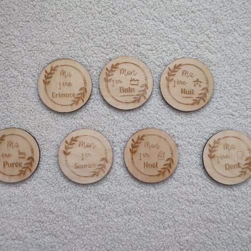 Carte étapes "mes premiers" en bois