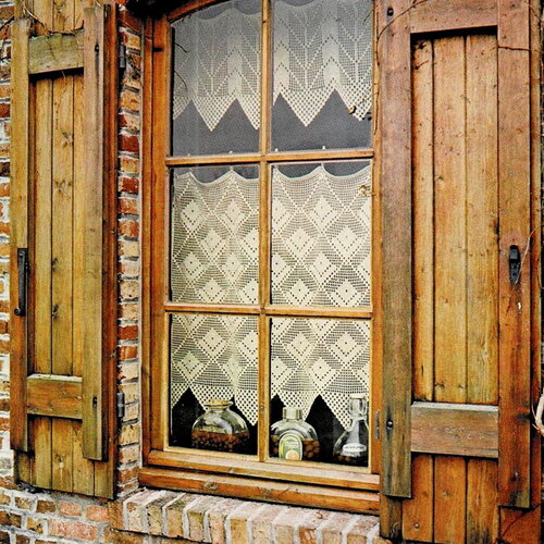 Modèle rideau brise bise coton écru, explications et grilles en français, pdf crochet vintage !