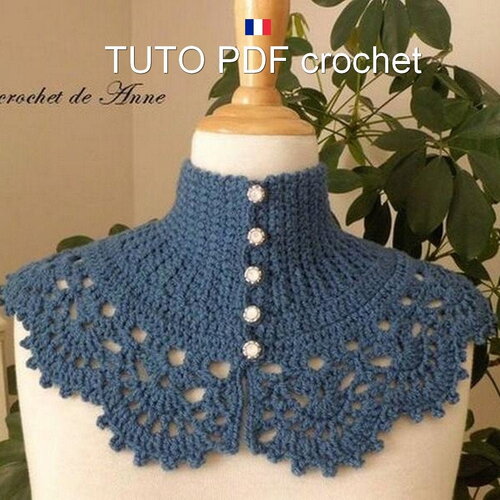 Tuto crochet - tour de cou / col de style victorien, bordure dentelle, facile à réaliser , tuto en français !