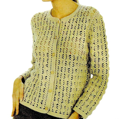 Modèle gilet laine, motifs fantaisie,  explications et grilles en français, pdf crochet vintage en francais !