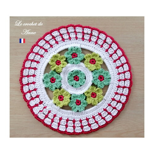Tuto crochet - mandala orné de fleurs colorés, mandala bohème, african flower , facile à réaliser , tuto en francais !