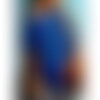 Modèle pull coton bleu royal, tunique de plage, taille 38, 40, 42/44 et 46, explications et grilles, pdf crochet vintage en francais !