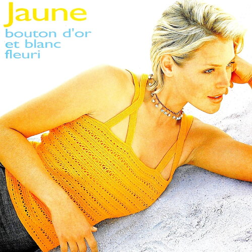 Modèle top coton jaune, tailles 34/36, 38/40, 42/44, 46/48, explications et grilles en français, pdf crochet vintage français !