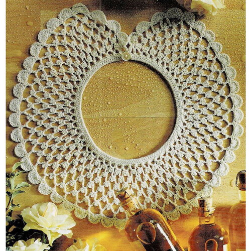 Modèle col claudine, col dentelle, bord intérieur 41 cm x 8 cm, explications et grilles en français, pdf crochet vintage !