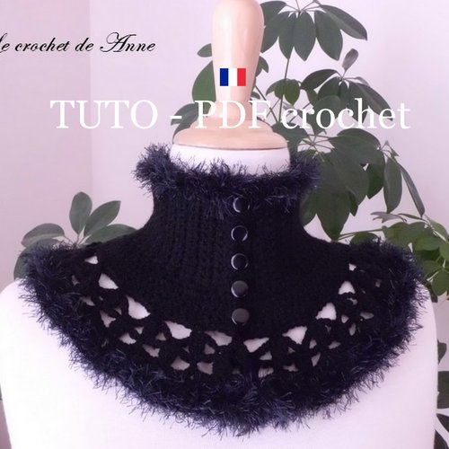 Tuto crochet - tour de cou de style victorien orné de belles bordures fourrure , facile à réaliser !