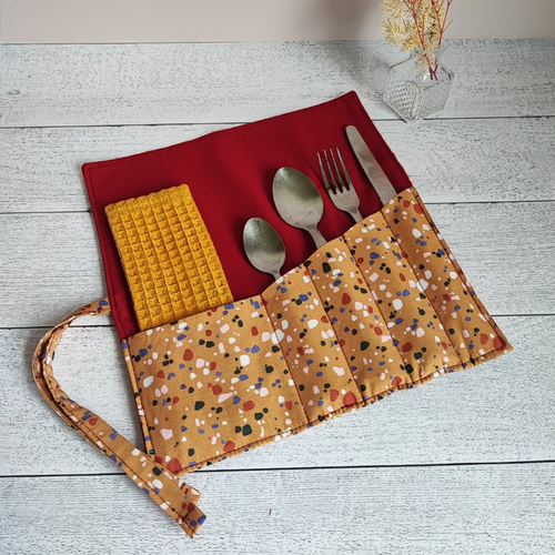 Pochette couverts nomade coton bio