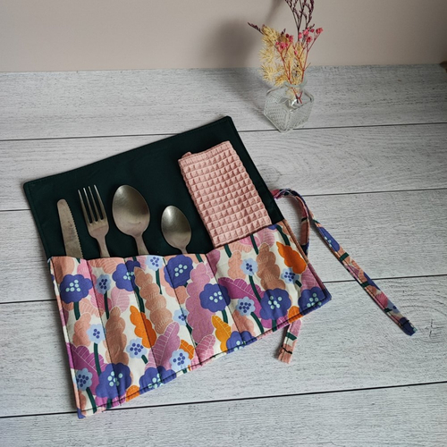 Pochette couverts nomade coton bio