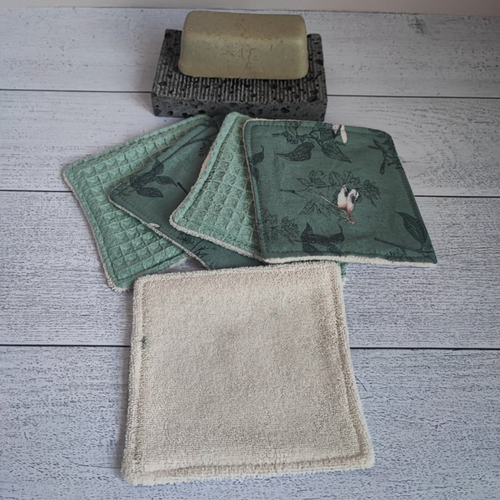 Lot 5 lingettes - micro éponge coton biologique