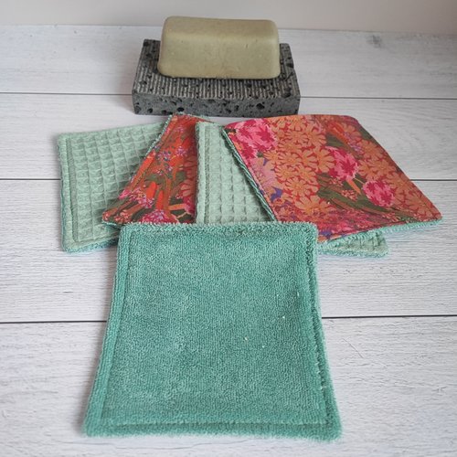 Lot 5 lingettes - micro éponge coton biologique
