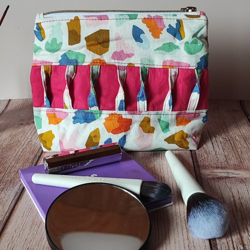 Trousse de maquillage molletonnée | coton biologique | fait-main en france