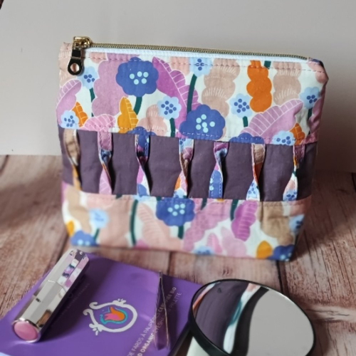 Trousse de maquillage molletonnée | coton biologique | fait-main en france