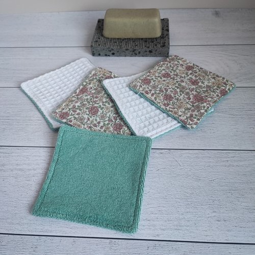 Lot 5 lingettes - micro éponge coton biologique