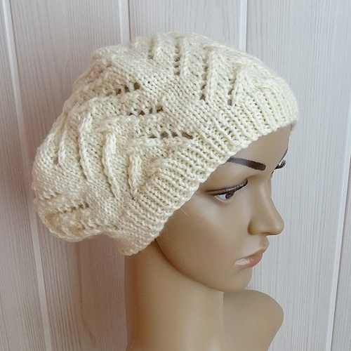 Béret femme écru en laine
