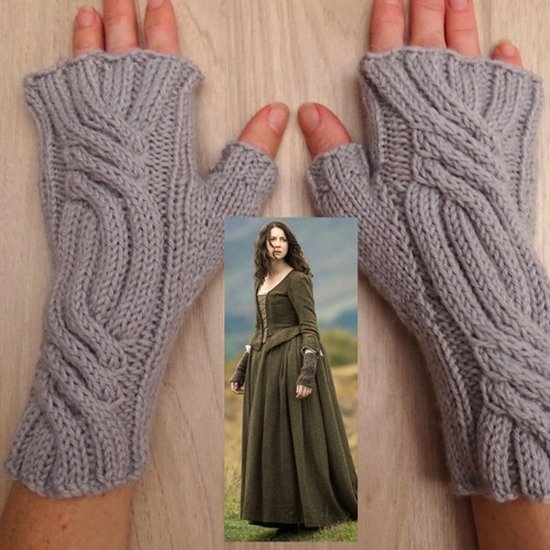 Mitaines outlander grises en laine