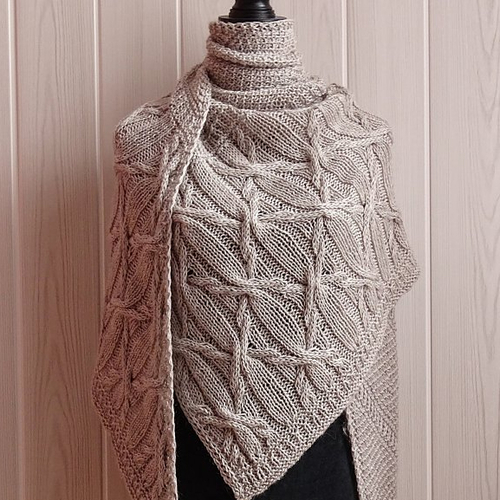 Châle beige en laine