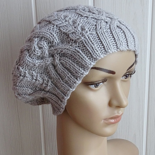 Bonnet femme gris en laine et alpaga