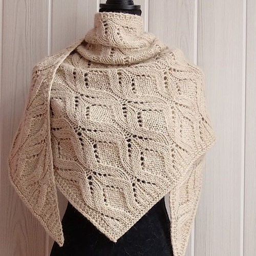 Châle beige en laine et alpaga