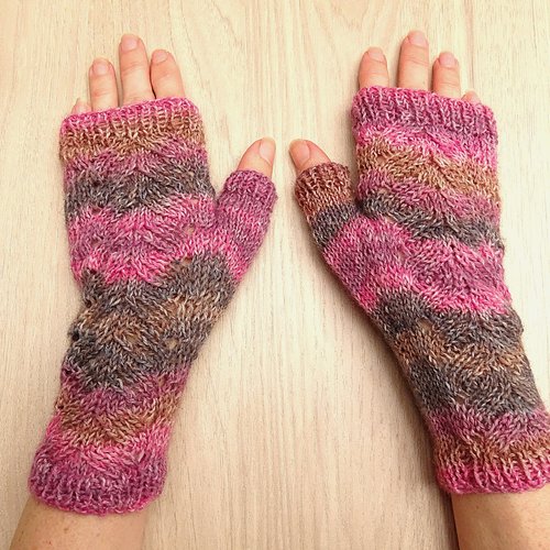 Mitaines femme multicolores en laine