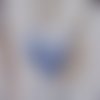 Coeur en tissu à suspendre toile de jouy bleue motif pigeonnier couple maison de campagne française 13cm