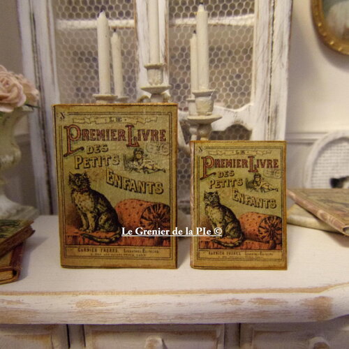 1 livre des petits enfants miniature mini chat bibiliothèque pour maison de poupées échelle 1/12 1/6 déco conte rétro