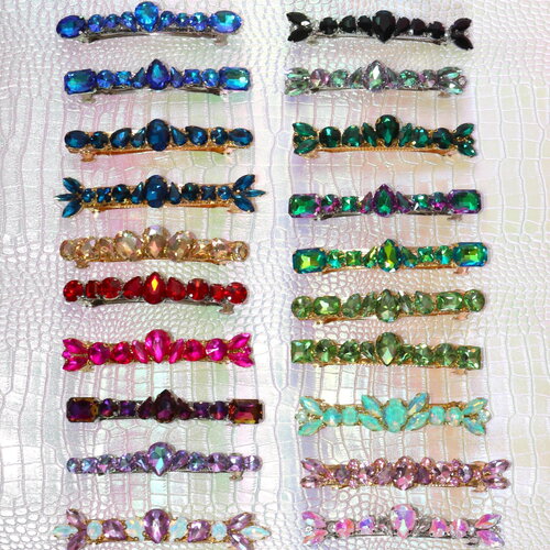 Grande barrette à cheveux strass - accessoire de soirée et mariage