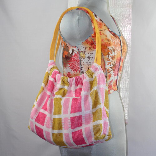 Sac cabas éponge upcyclé - "pink sunshine"