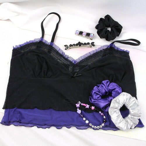 Top nuisette upcyclé midnight violet