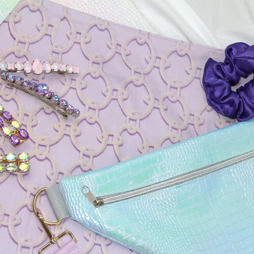 Jupe droite fendue "lilac retro"