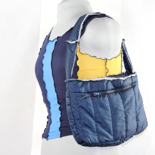 Sac à main matelassé "doudoune reptile"