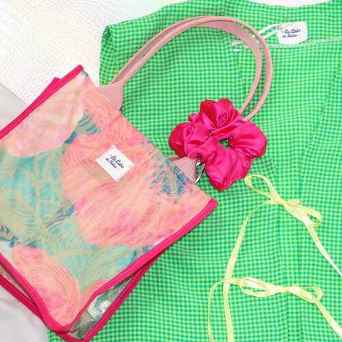 Mini sac cabas "glitter &amp; flowers"