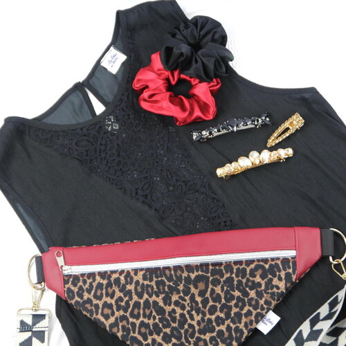 Top noir fluide  "dark lace"