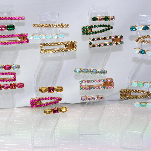 Trio de barrettes à strass – l’art de l’accumulation étincelante