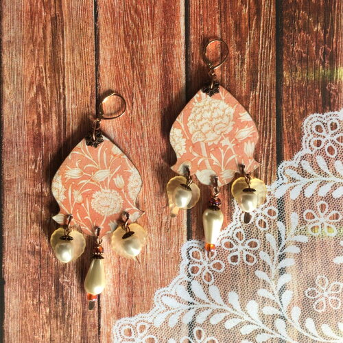 Boucles d’oreilles romantiques art nouveau